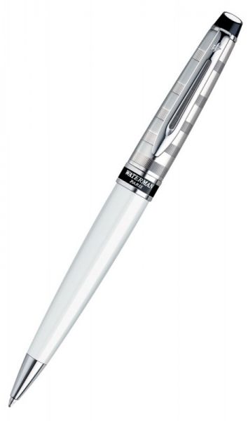 Шариковая ручка WATERMAN Expert 3 (S0952440) Deluxe White CT (M) чернила: синий латунь блестящий хром
